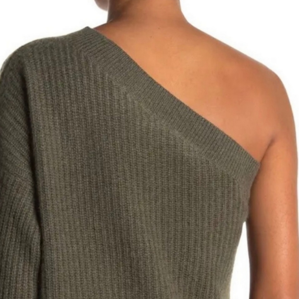 360 CASHMERE Lena One Shoulder Cashmere Sweater S Small - Picture 4 of 5
